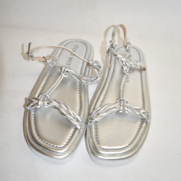 $350 STUART WEITZMAN CALYPPSO LIFT METALLIC LEATHER PLATFORM  $350 STUART WEITZMAN CALYPPSO LIFT METALLIC LEATHER PLATFORM SANDAL 8.5 (ME8)
